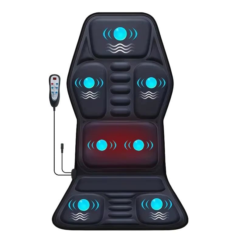 Massage Seat Cushion with Heating Adjustable Lumbar Support 7 Massage Modes Back Massage Chair Cushion Men Women Home Office Use